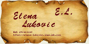 Elena Luković vizit kartica